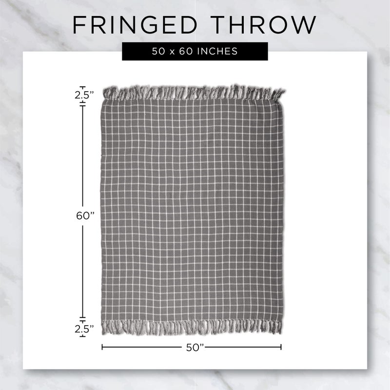 DII Rustic Farmhouse Double Diamond Woven Throw, 50x60, French Blue - Image 2